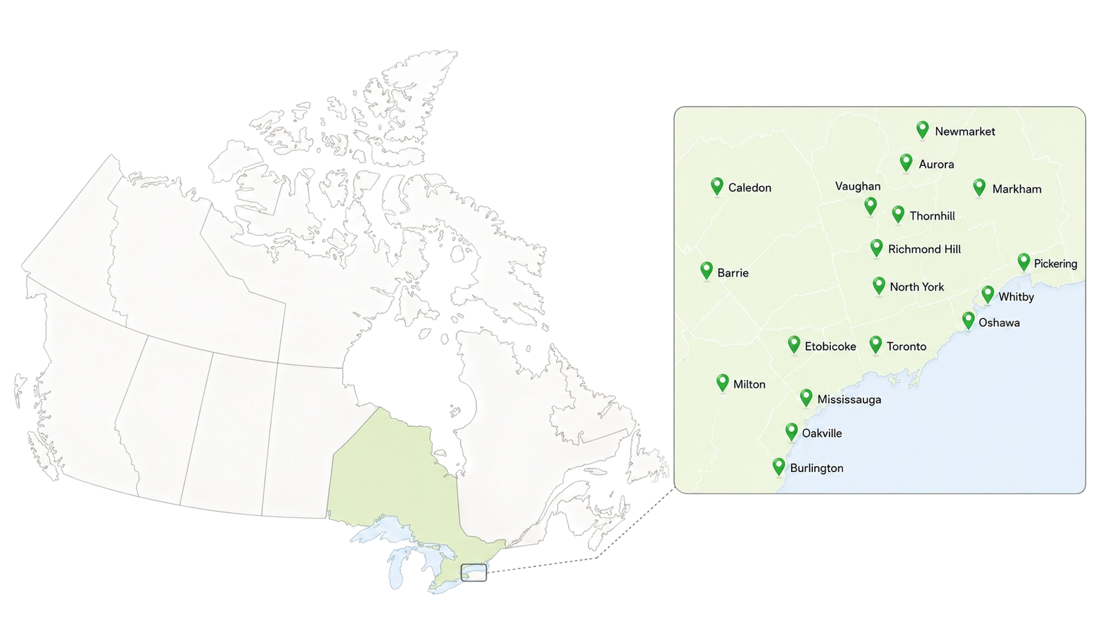 Areas served near Markham